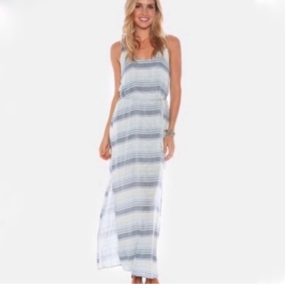 Cloth & Stone maxi blue stripped summer dress - Picture 2 of 7